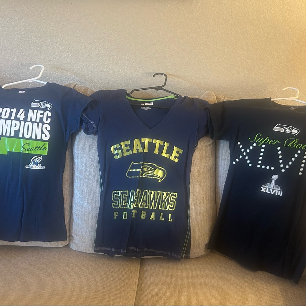 Seattle Seahawks Women's Navy T-Shirt Trio
